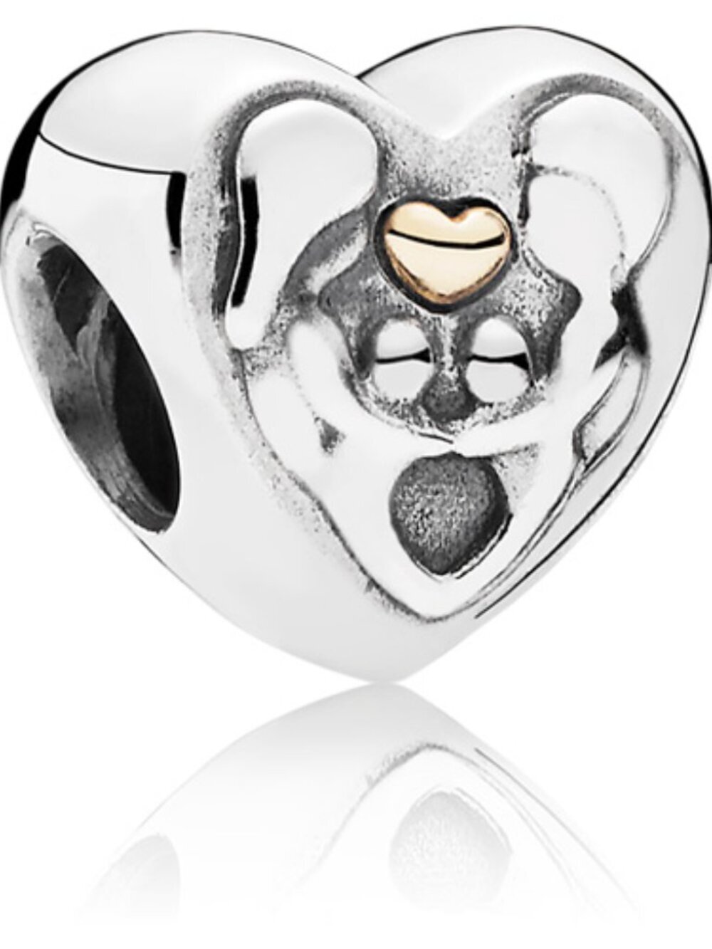 Authentic Pandora Heart of the Family Charm – 791771 Two Tone Retired - Picture 13 of 13